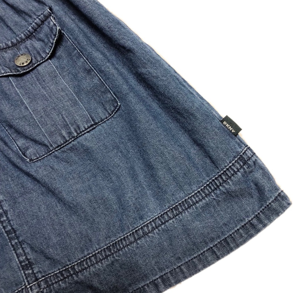 DKNY Cap Sleeve Half Denim Dress - Picture 4 of 6